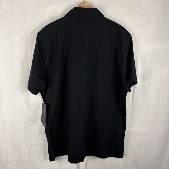 Shaquille O'Neal Shirt Mens XLT Black Short Sleeve Button Up Linen Blend NWT - Picture 4 of 5